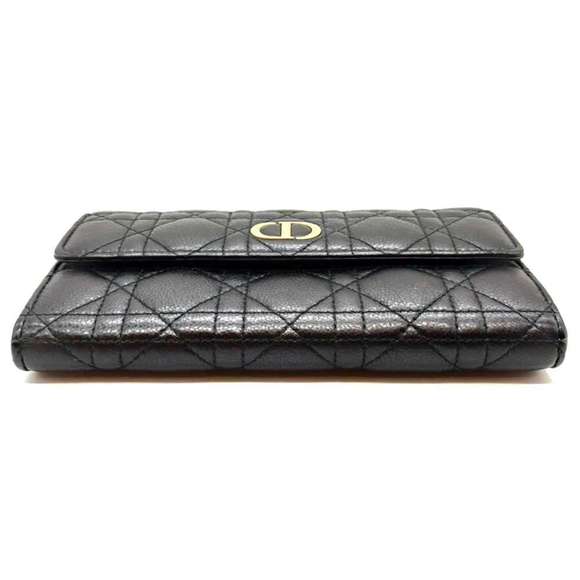 CHRISTIAN DIOR Caro Orchid Long Wallet Black Leather - Picture 3 of 6